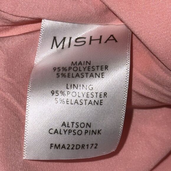 Misha Alston Strapless Ruched BONDED CREPE Mini Dress Calypso Pink Sz 8 Revolve - Picture 14 of 15